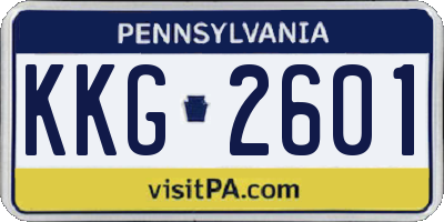 PA license plate KKG2601