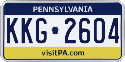 PA license plate KKG2604