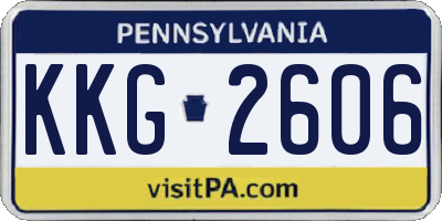 PA license plate KKG2606