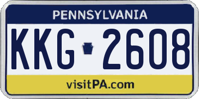 PA license plate KKG2608