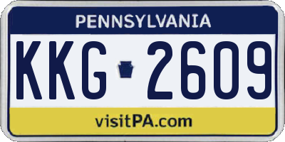 PA license plate KKG2609