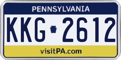 PA license plate KKG2612