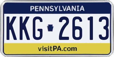 PA license plate KKG2613