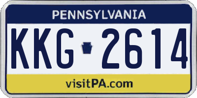 PA license plate KKG2614