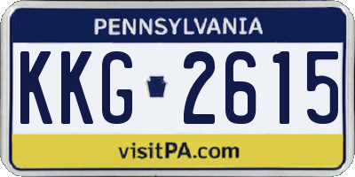 PA license plate KKG2615