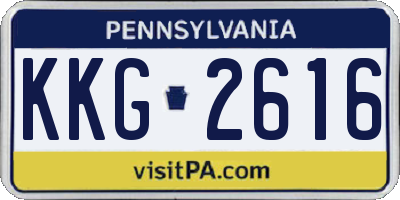 PA license plate KKG2616