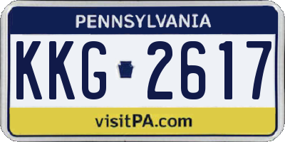 PA license plate KKG2617
