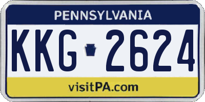 PA license plate KKG2624