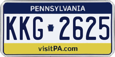 PA license plate KKG2625