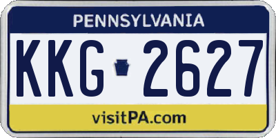 PA license plate KKG2627