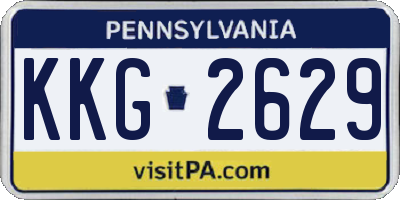 PA license plate KKG2629