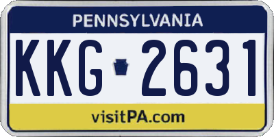 PA license plate KKG2631