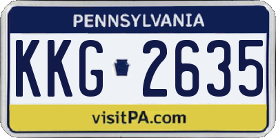 PA license plate KKG2635
