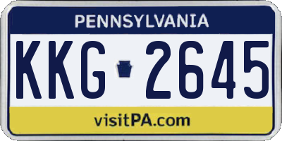 PA license plate KKG2645