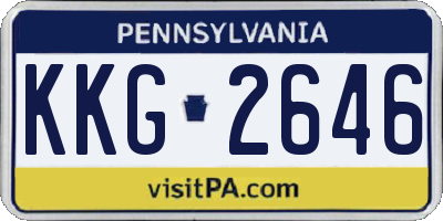 PA license plate KKG2646