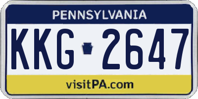 PA license plate KKG2647