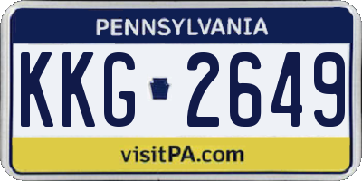 PA license plate KKG2649