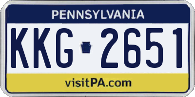 PA license plate KKG2651