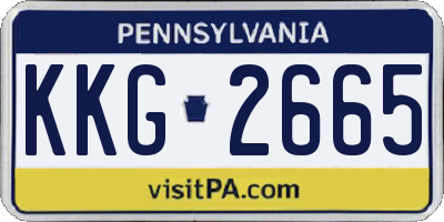 PA license plate KKG2665