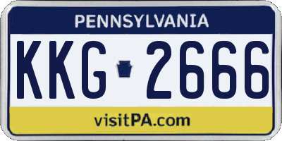 PA license plate KKG2666