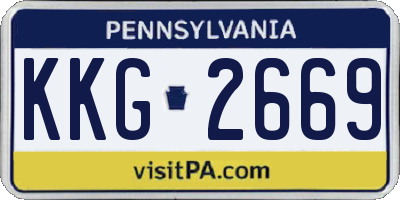 PA license plate KKG2669