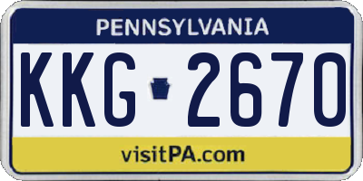 PA license plate KKG2670