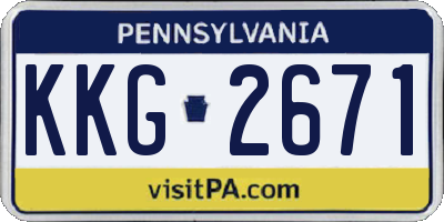 PA license plate KKG2671