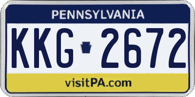 PA license plate KKG2672