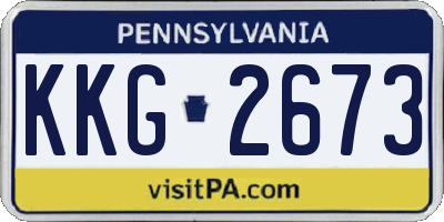 PA license plate KKG2673