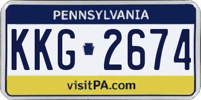 PA license plate KKG2674
