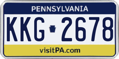 PA license plate KKG2678