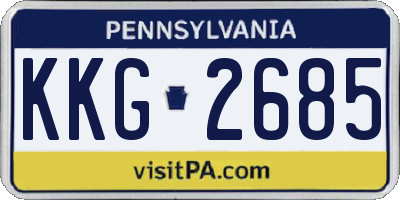 PA license plate KKG2685