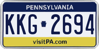 PA license plate KKG2694