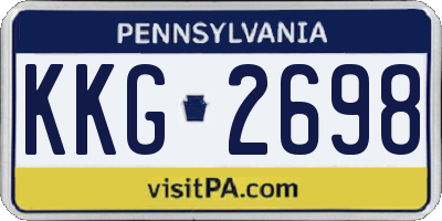 PA license plate KKG2698