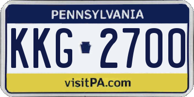 PA license plate KKG2700