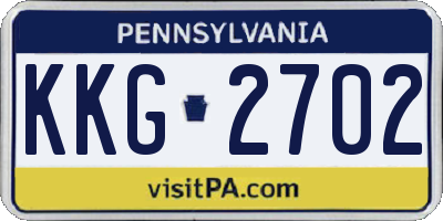 PA license plate KKG2702