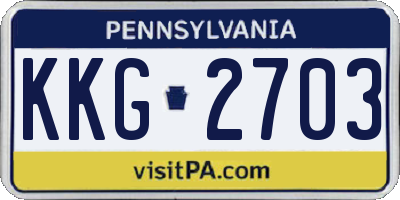 PA license plate KKG2703