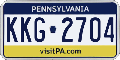 PA license plate KKG2704