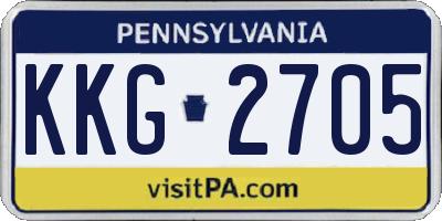 PA license plate KKG2705