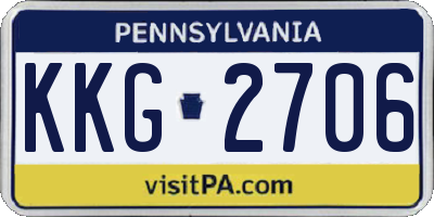 PA license plate KKG2706