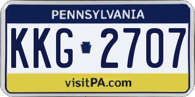 PA license plate KKG2707