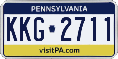 PA license plate KKG2711