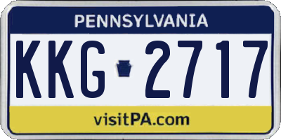 PA license plate KKG2717