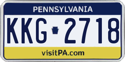 PA license plate KKG2718