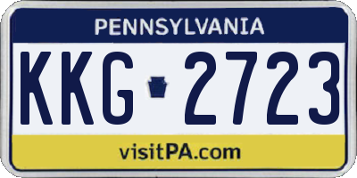PA license plate KKG2723