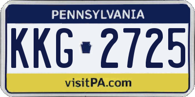 PA license plate KKG2725