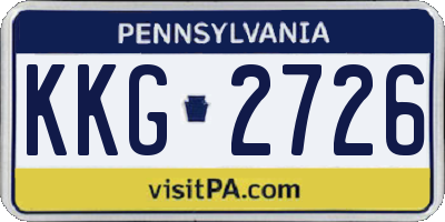 PA license plate KKG2726
