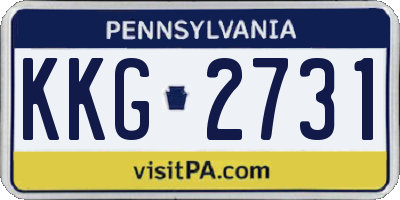PA license plate KKG2731