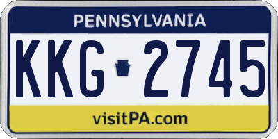 PA license plate KKG2745