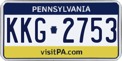 PA license plate KKG2753